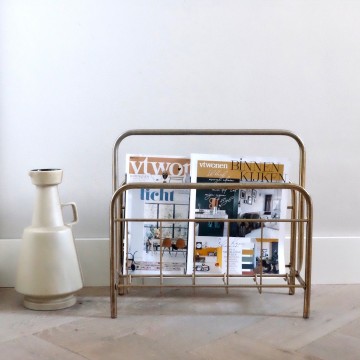 Vintage messing tijdschriftenhouder
